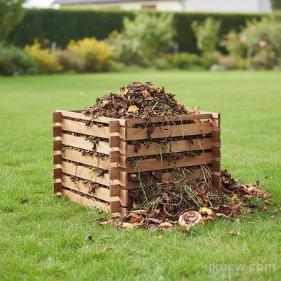 Wetterfester Komposter aus lasiertem Holz - Holzkomposter mit Stecksystem