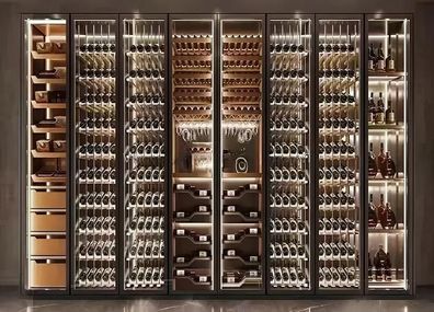 Weinschrank Weinmöbel Glasvitrine Flaschenregal Glasschrank Weinregal