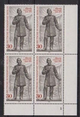 Berlin 1978 postfrisch vierer Block MiNr. 569 Albrecht von Graefe Augenarzt