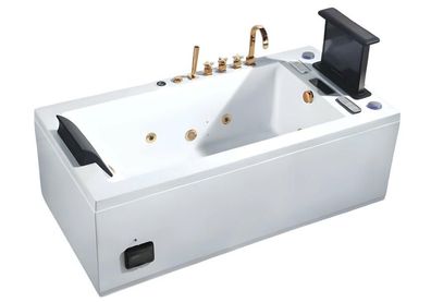 Whirlwanne Hydromassagewanne Whirlpool Blubberbad Spa-Bad Sprudelbad 185x90 cm