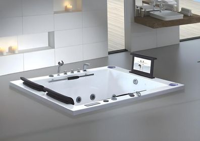 Hydromassagebad Whirlpool Sprudelwanne Whirlwanne Wellnesspool 186x150 cm