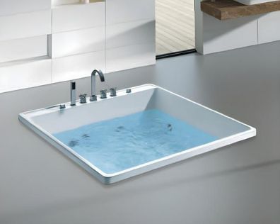 Wellnesspool Badewanne Whirlpool Blubberbad Badefass Erholungsbecken 135x135 cm