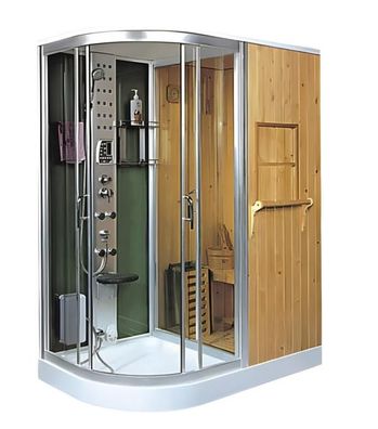 Wellness-Sauna mit Dusche Dampfbadkabine Multifunktionsdusche 170x110 cm