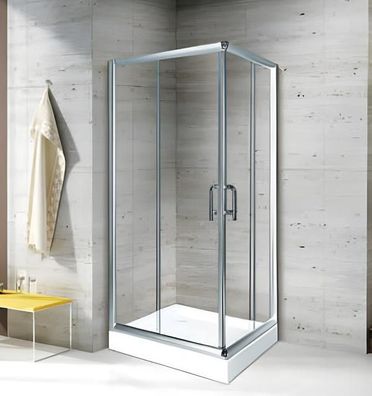 Dusche Duschkabine Duschraum Eckdusche Duschabtrennung Schiebetür 130x100 cm