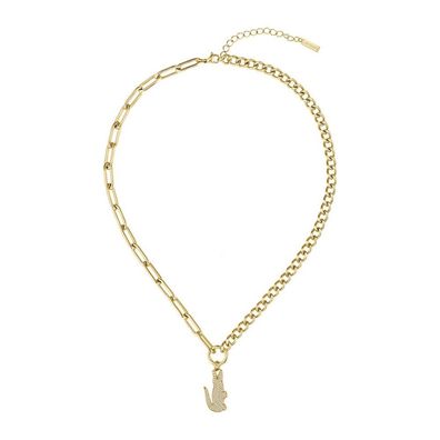 Lacoste - 2040145 - Halskette - Damen - gelbgold - 41cm - Crocodile