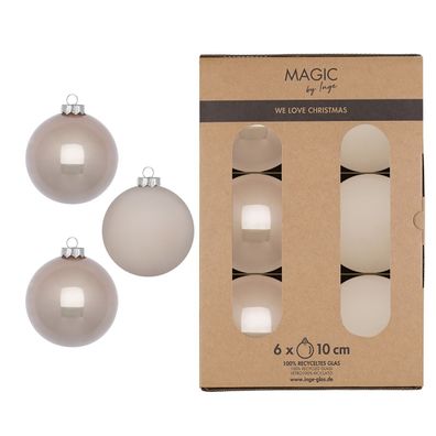 Weihnachtskugeln Glas 10cm 6 Stück - Fine Alabaster