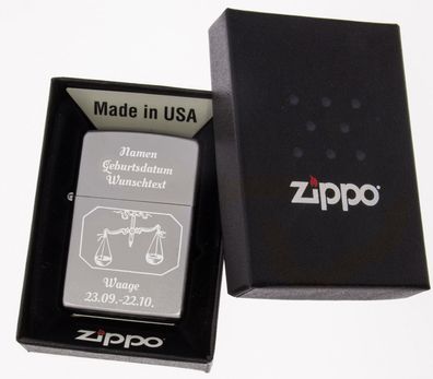 Zippo Feuerzeug Chrome Satin Waage