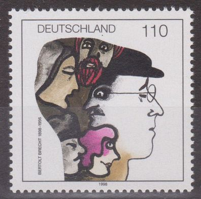 BRD 1998 postfrisch MiNr. 1972 100. Geburtstag von Bertolt Brecht