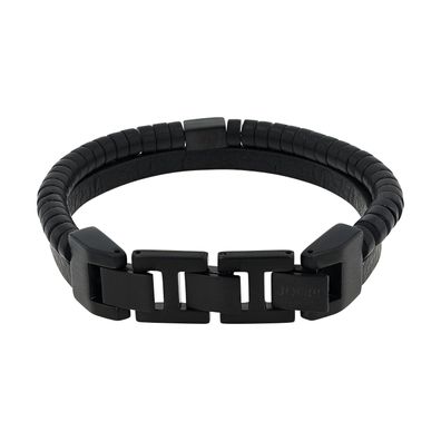Joop! Herren Armband 2040566 Edelstahl, Achat, schwarz