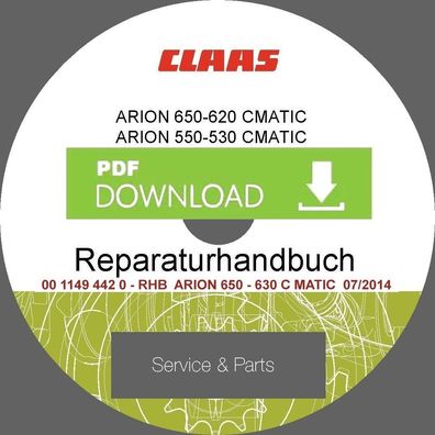Werkstatthandbuch für die Claas Schlepper Arion 650 - 620 und 550 - 530 A35