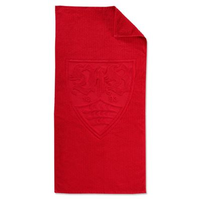 VfB Stuttgart Handtuch 50x100 cm Bio-Baumwolle rot mit Vereinswappen