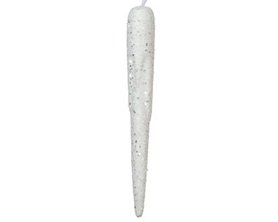 Christbaumschmuck Eiszapfen Figur 24cm Kunststoff Weiß