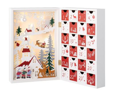 Adventskalender 2025 Holz zum befüllen DIY bestücken Damen Kinder 35cm Frauen BUNT
