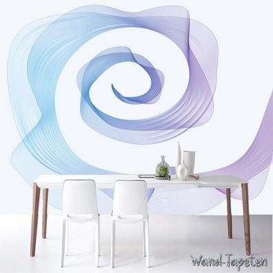 Vlies Fototapete Wandtapete Wandbilder Abstrakte 3D Blaue Nebellinien 3774
