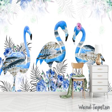 Vlies Fototapete Wandtapete Wandbilder Moderne Kreative Pflanze Flamingo 3788