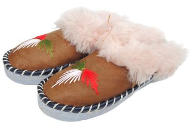 Lammfell Warme Hausschuhe Latschen Gr.39 NEU, Schaffell/ -leder Handarbeit * Braun*