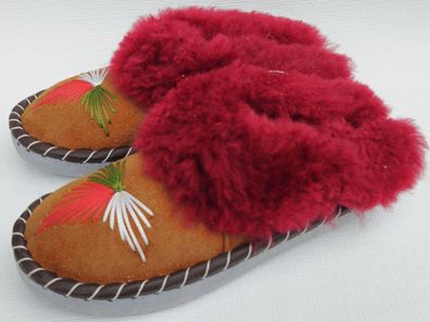 Lammfell Warme Hausschuhe Latschen Gr.38 NEU, Schaffell/ -leder Handarbeit * Braun*