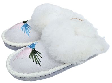 Lammfell Warme Hausschuhe Latschen Gr.37 NEU, Schaffell/ -leder Handarbeit * Weiß*