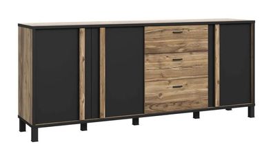 Kommode Hayato HYTK241L Sideboard Schubladenschrank 3 Türen 3 Schubladen
