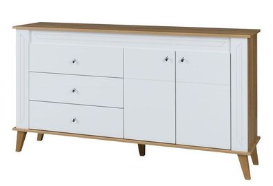 SONIA SN-7 Sideboard | 164x90x44 cm | Eiche/ Weiß