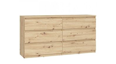 Kommode 154x80x42 cm Chelsea CHLK26 mit 6 Schubkästen Artisan Eiche