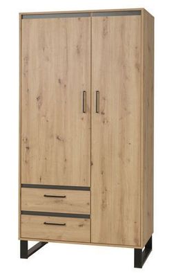 Kleiderschrank NEWADA NW2 Loft Schrank 2 Türen 2 Schubladen
