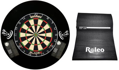 Steeldart Profi Set Scheibe Blade 6 + 2 Satz Pfeile + Catchring + Dartmatte