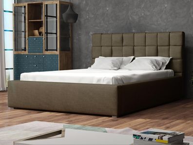 Polsterbett Lund mit Gerolltes Lattenrost Doppelbett Modern Schlafzimmer Bett