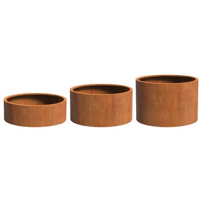 Adezz Circum mit Boden Pflanzgefäß aus Corten-Stahl Pflanzkübel Blumentopf
