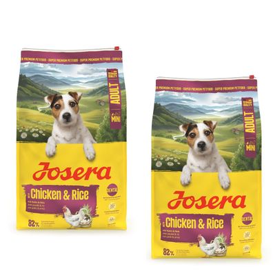 2 * Josera Mini Adult Chicken & Rice 10kg Premium Hundefutter