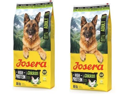 2 * Josera High Protein Chicken Adult 12,5kg Hundefutter glutenfrei