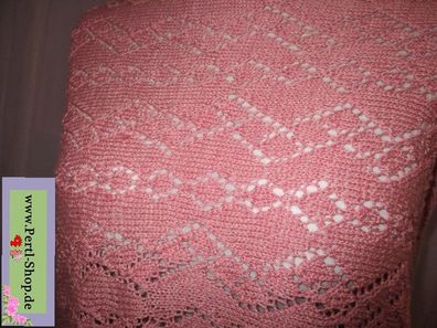 Hand gestrickter Loop, Stola, alt rosa Seiden, handmade