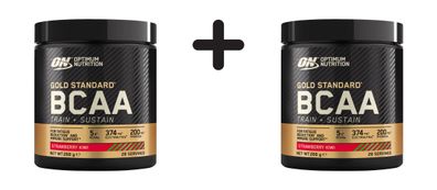 2 x Optimum Nutrition Gold Standard BCAA Train + Sustain (266g) Strawberry Kiwi