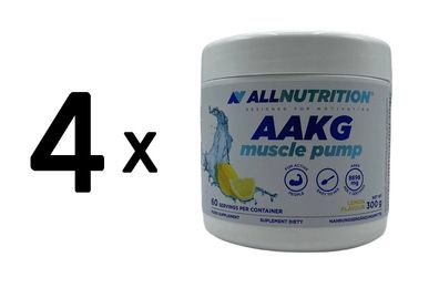 4 x Allnutrition AAKG Muscle Pump, Lemon - 300g