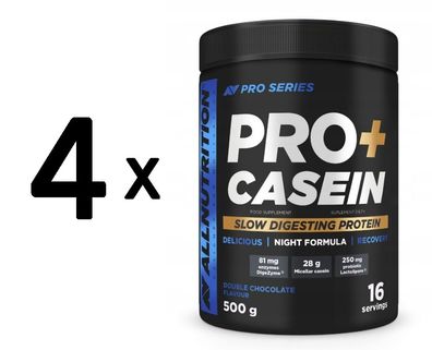 4 x Allnutrition Pro+Casein, Double Chocolate - 500g
