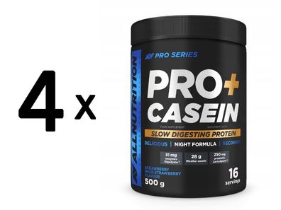 4 x Allnutrition Pro+Casein, Strawberry-Wild Strawberry - 500g
