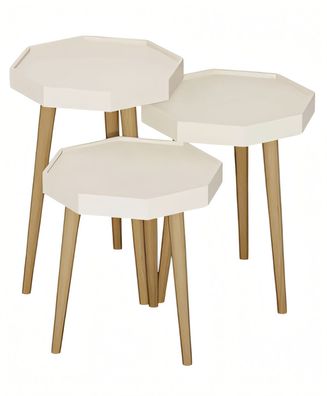Weißer Holz Beistelltisch im modernen Design