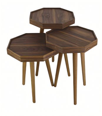 Eleganter Beistelltisch aus Holz in Braun für Wohnzimmer und