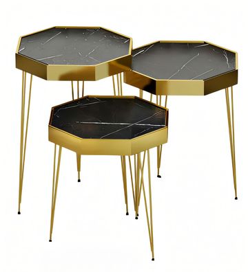 Klassischer schwarzer Holz-Beistelltisch modern stilvoll