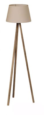 Elegante beige Stehlampe aus Holz im modernen Design