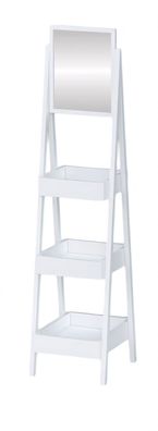 Elegantes weißes Regal mit Spiegel aus Holz für Flur Schlafzimmer