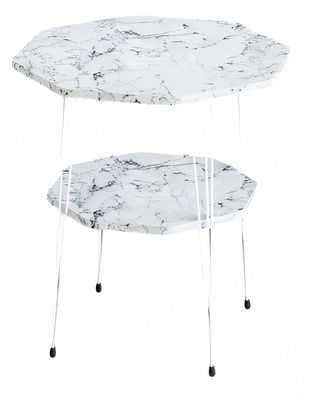 Eleganter weißer Beistelltisch aus Metall im modernen Design