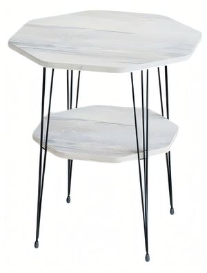 Beistelltisch aus Metall in Weiß modern eleganter Wohnstil