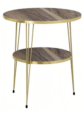 Beistelltisch aus Metall in Braun modern eleganter Wohnzimmertisch