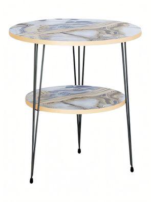 Moderner Beistelltisch aus Metall in Grau