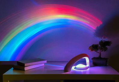 NEU Regenbogen Projektionsleuchte LED Tischlampe für Schlaf Ruhe Kinderzimmer