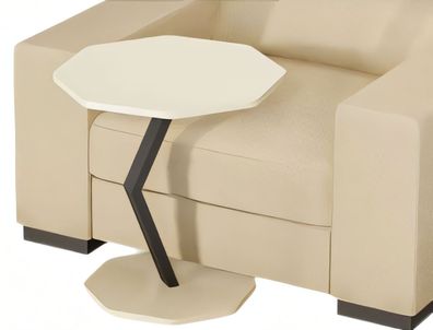 Beistelltisch aus Holz in Weiß modern elegant