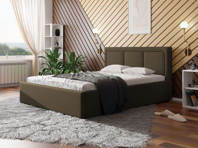 Polsterbett Rin mit Gerolltes Lattenrost Doppelbett Modern Schlafzimmer Bett