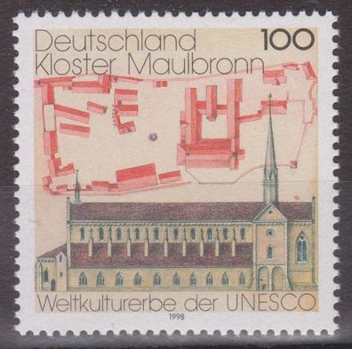 BRD 1998 gestempelt ESST MiNr. 1966 UNESCO-Welterbe Kloster Maulbronn