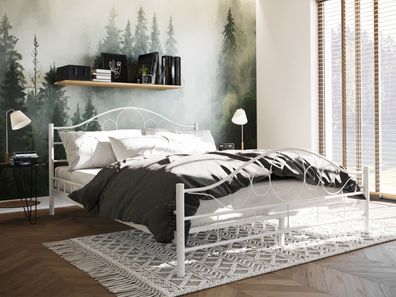 Bett Noremi Schlafzimmer Bett Metallbett mit Lattenrost Bettrahmen Doppelbett